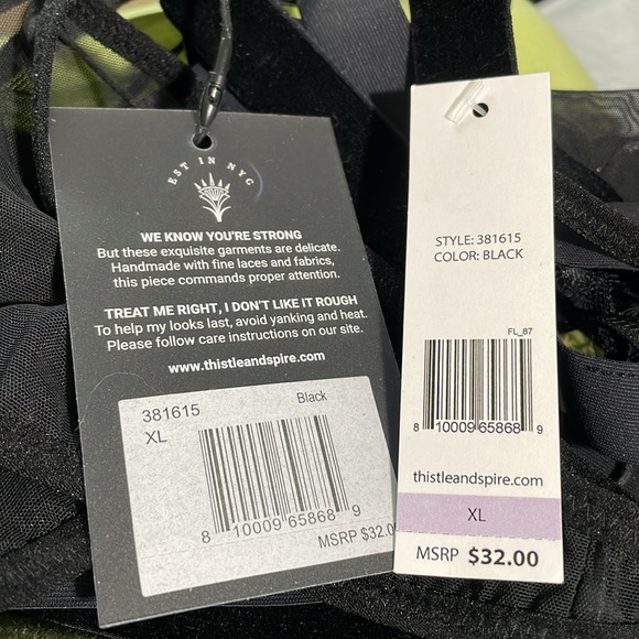 Thistle & Spire Sidney Velvet Thong Panty XL NWT - Picture 4 of 5